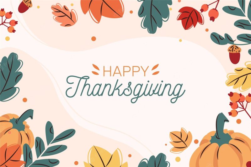 Thanksgiving background in flat design Premium Vector