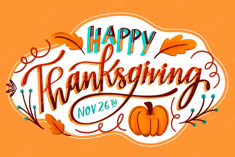 Thanksgiving background hand drawn Premium Vector