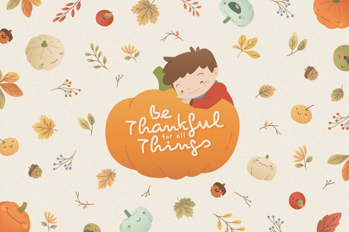 Thanksgiving Background With Boy 52683 47356