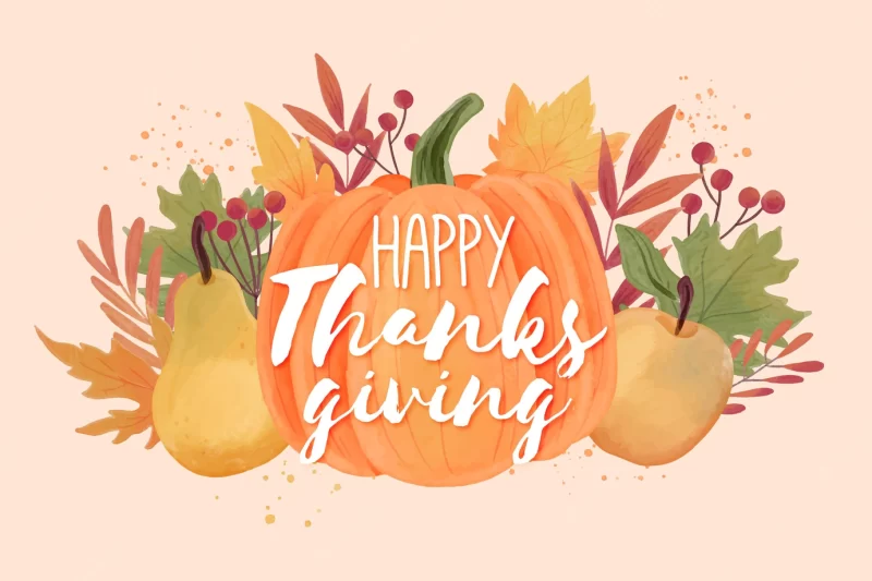 Thanksgiving background with  fruits Premium Vector