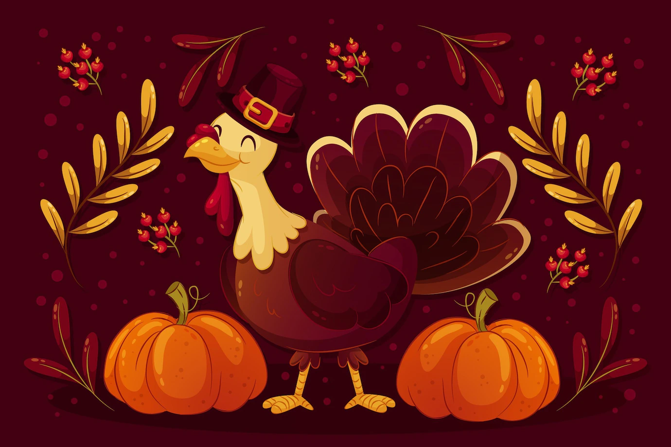 Thanksgiving Background With Smiley Turkey 52683 47335