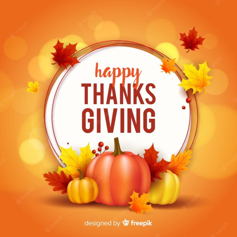 Thanksgiving concept with realistic background Free Vector