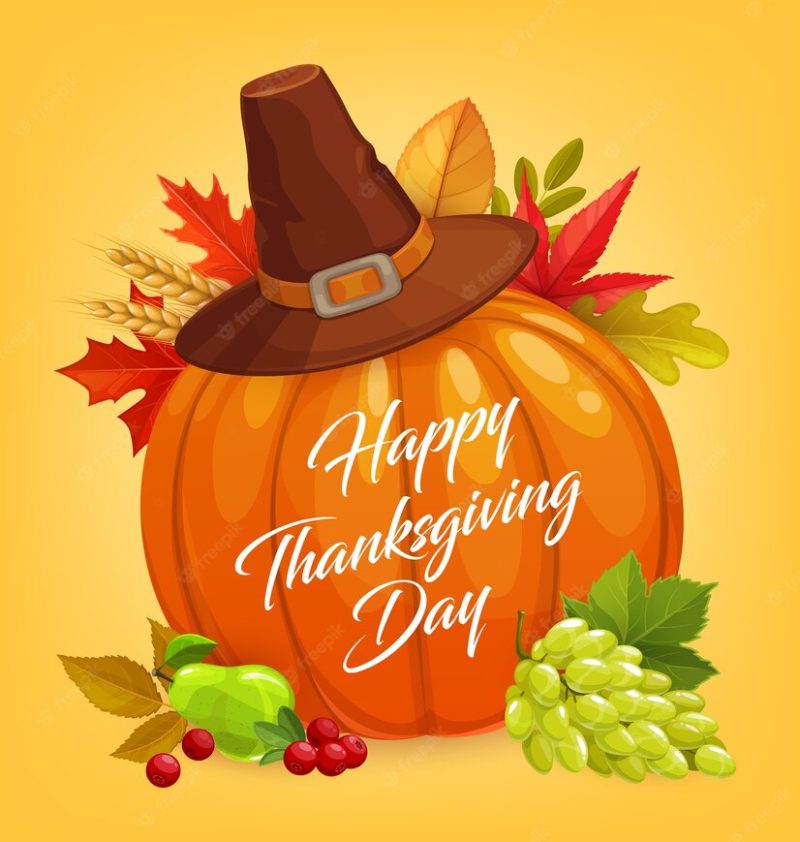 Thanksgiving day design with autumn harvest holiday pumpkin Premium Vector