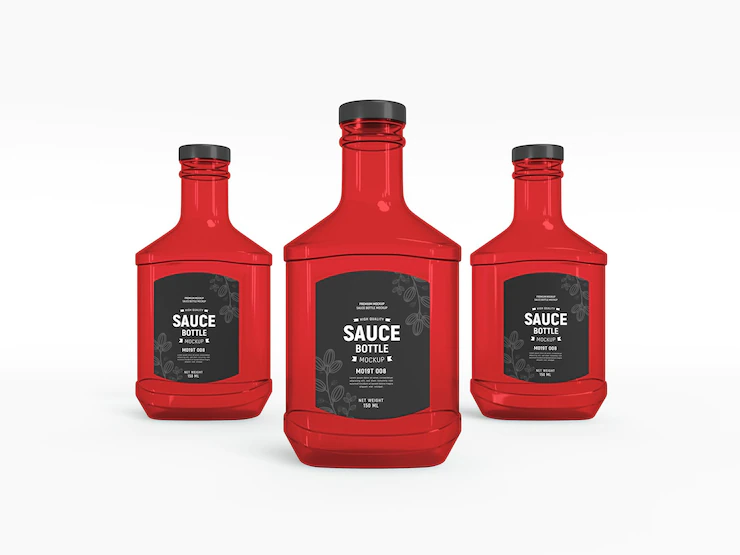 Transparent Glass Sauce Bottle Packaging Mockup 439185 5374