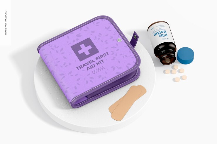 Travel first aid kit mockup, top view Free Psd