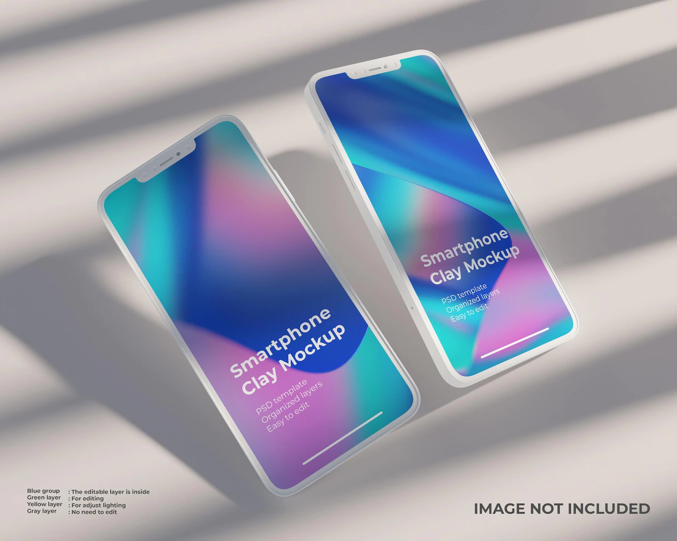 Two Smartphone Clay Mockup 15431 699