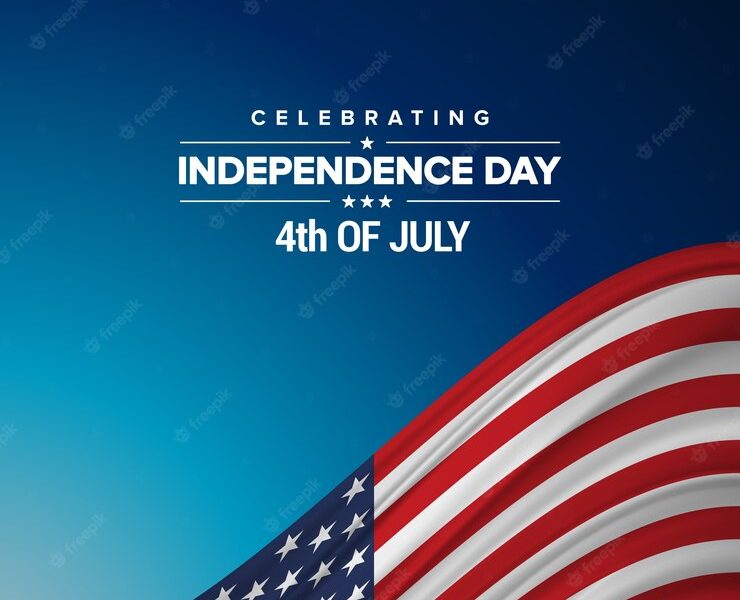 Usa independence day design with american flag Free Vector
