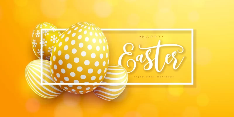 happy Easter holiday with painted egg Free Vector