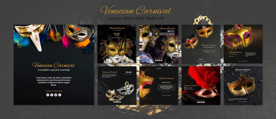 Venice Carnival Social Media Post Template 23 2148377064