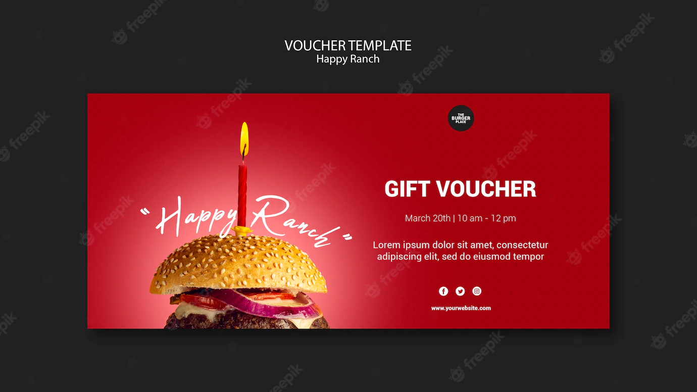 Voucher Template With Gift Burger Restaurant 23 2148501394