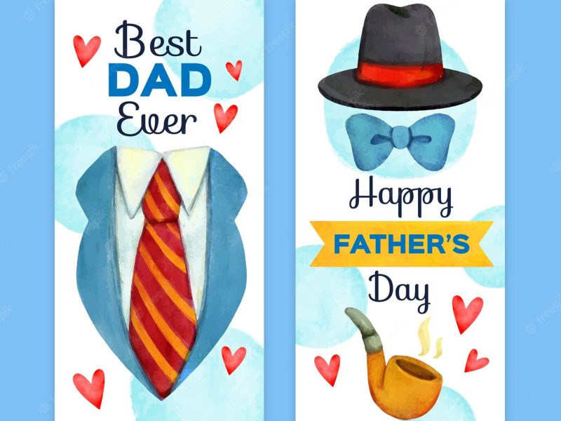 Watercolor fathers day banners template Free Vector Watercolor fathers day banners template Free Vector