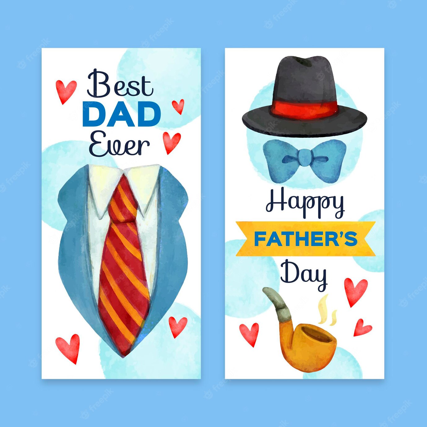 Watercolor Fathers Day Banners Template 23 2148513527