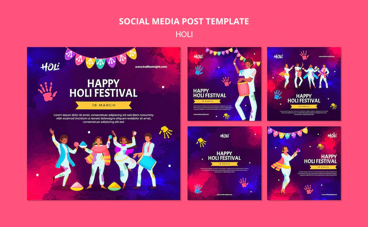 Watercolor Holi Festival Design Template 23 2149279089