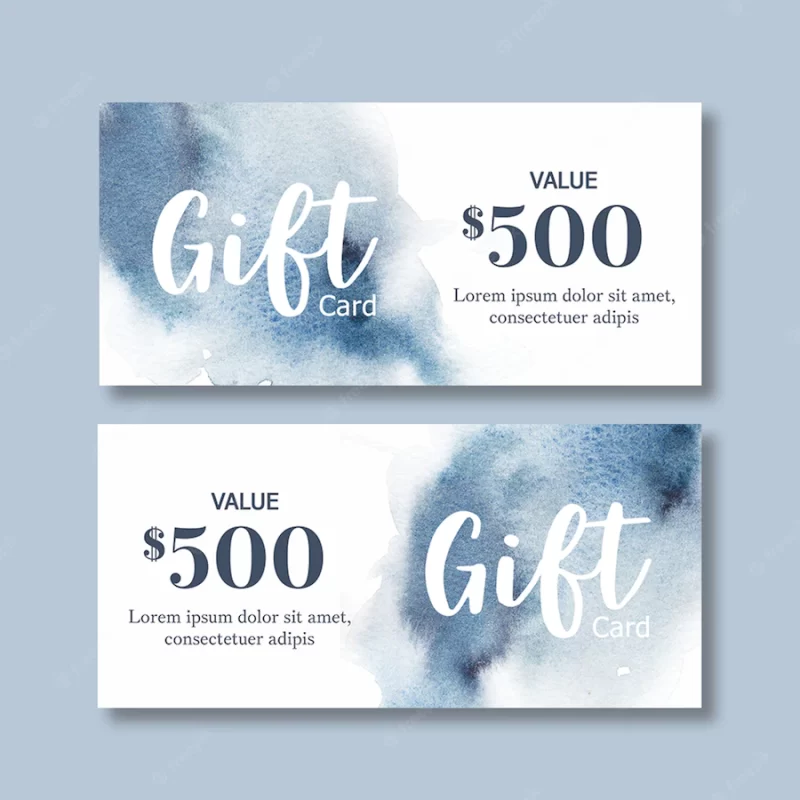 Watercolor splash brush voucher template Free Psd