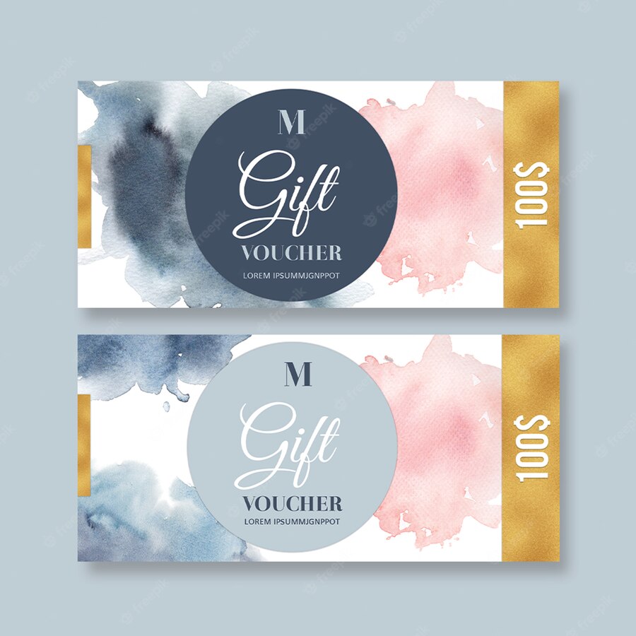 Watercolor Splash Brush Voucher Template 83728 609