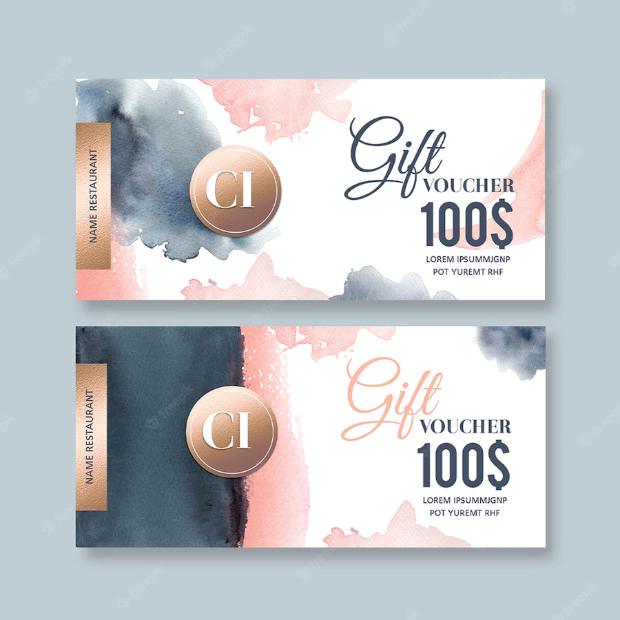 Watercolor Splash Brush Voucher Template 83728 614