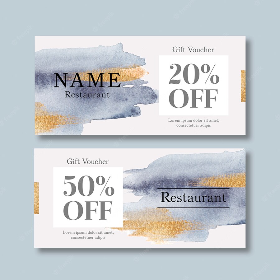 Watercolor Splash Brush Voucher Template 83728 619