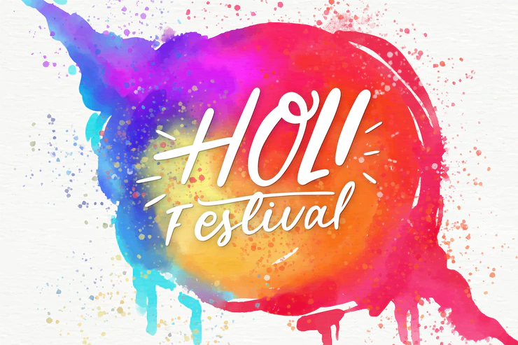 Watercolor Style Holi Festival With Stain 23 2148426693