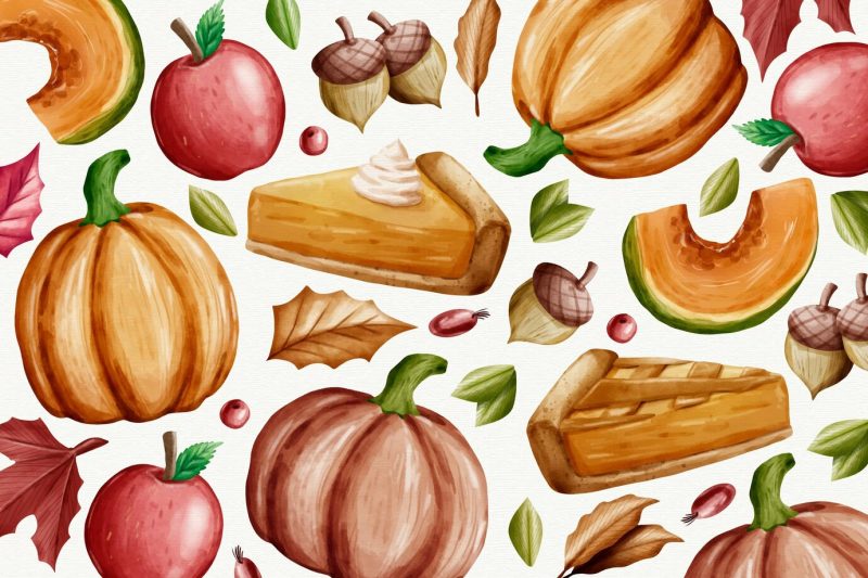 Watercolor style thanksgiving background Free Vector