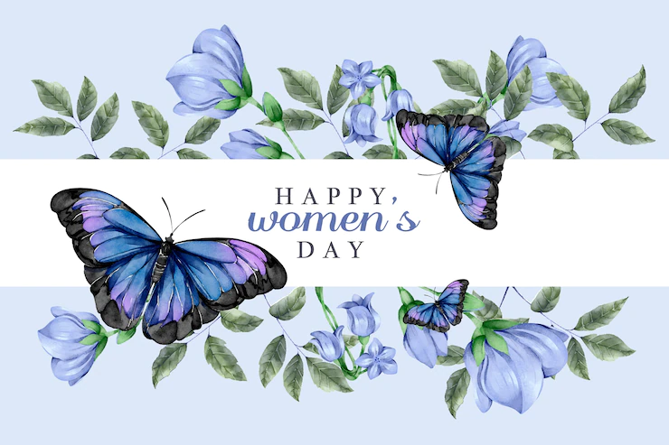 Watercolor Women S Day Concept With Butterflies 52683 32530
