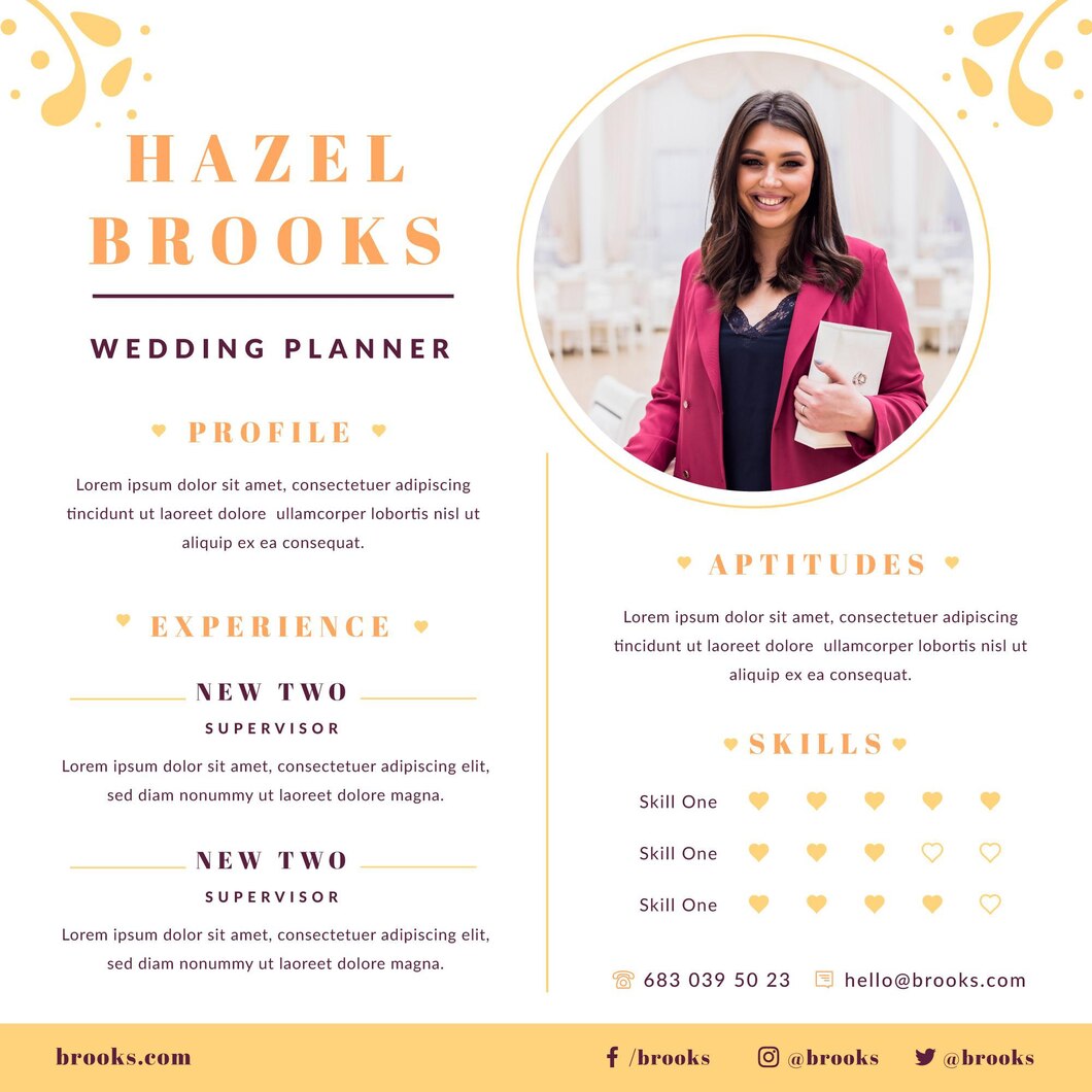 Wedding Planner Resume Template With Photo 23 2148922640