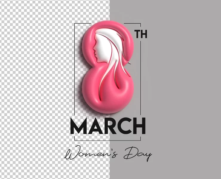 Women’s day – 8 march space of your text 3d render illustration design. Free Psd