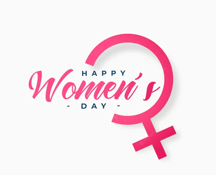 Womens day card with female symbol Free Vector