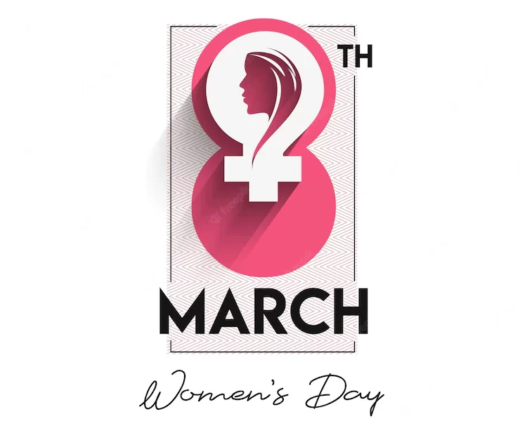 Womens day greeting card design Free Vector