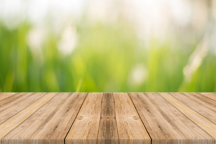 Wooden Board With Unfocused Nature Background 1253 92