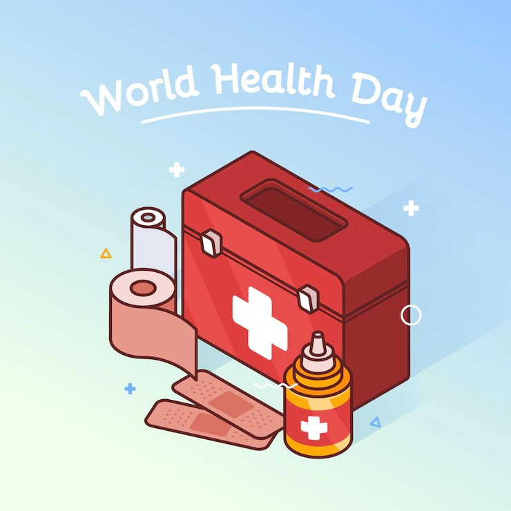 World Health Day Illustration With First Aid Kit 23 2148867091