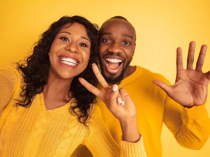 African American black couple taking a selfie – free images or photo