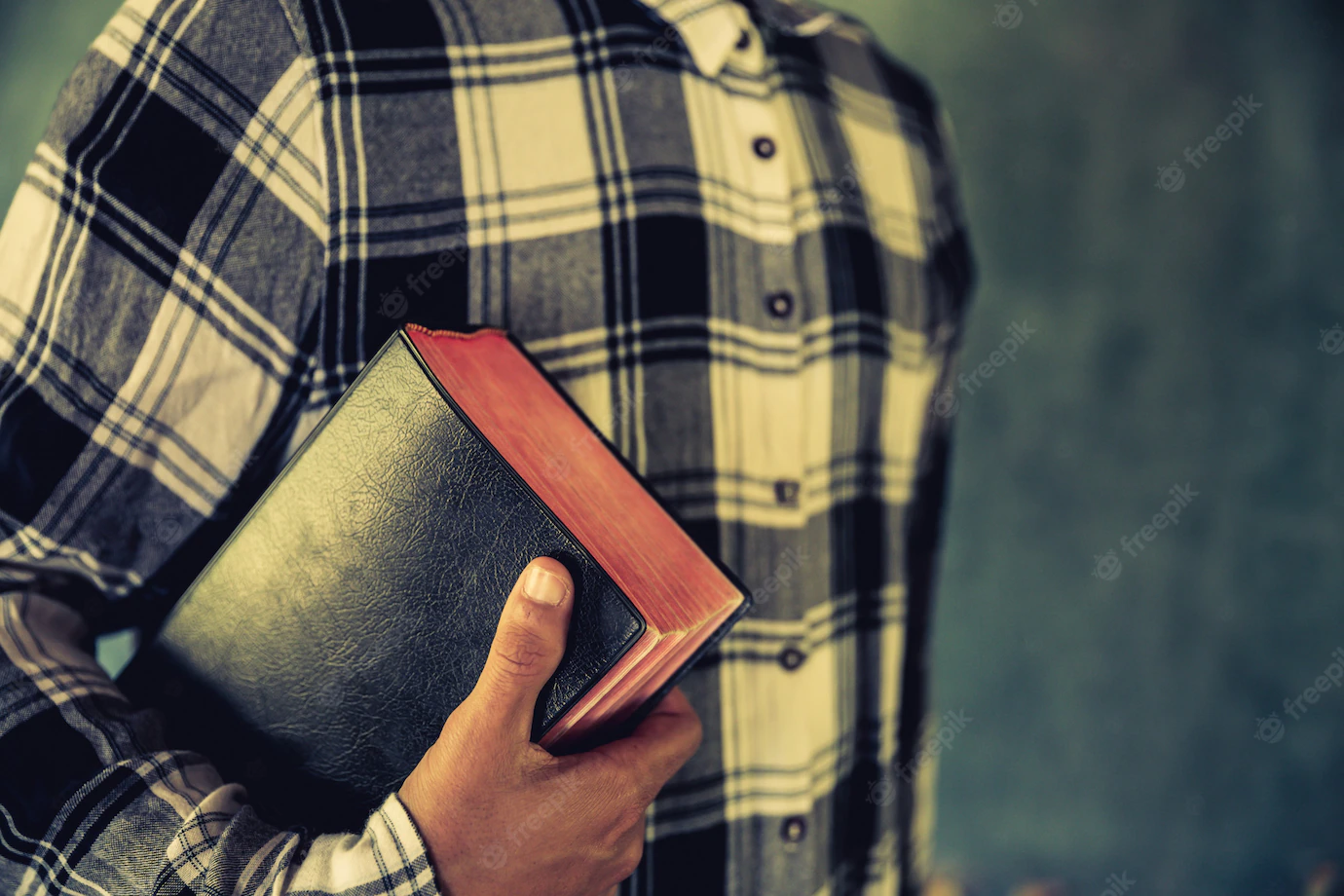 Young Man Holding Bible His Hands 1150 7166