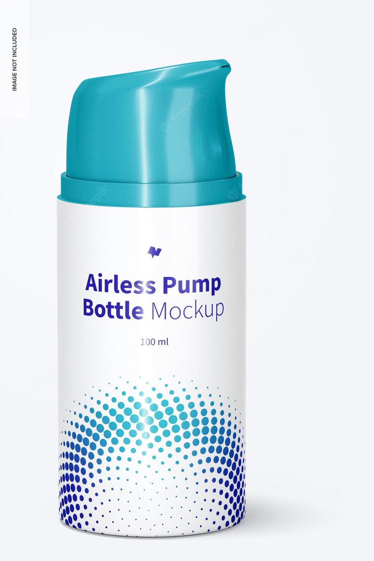 100 ml airless pump bottle mockup Free Psd