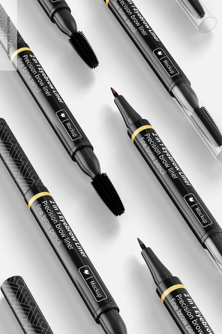 2 in 1 eyebrow liner mockup, close up Free Psd