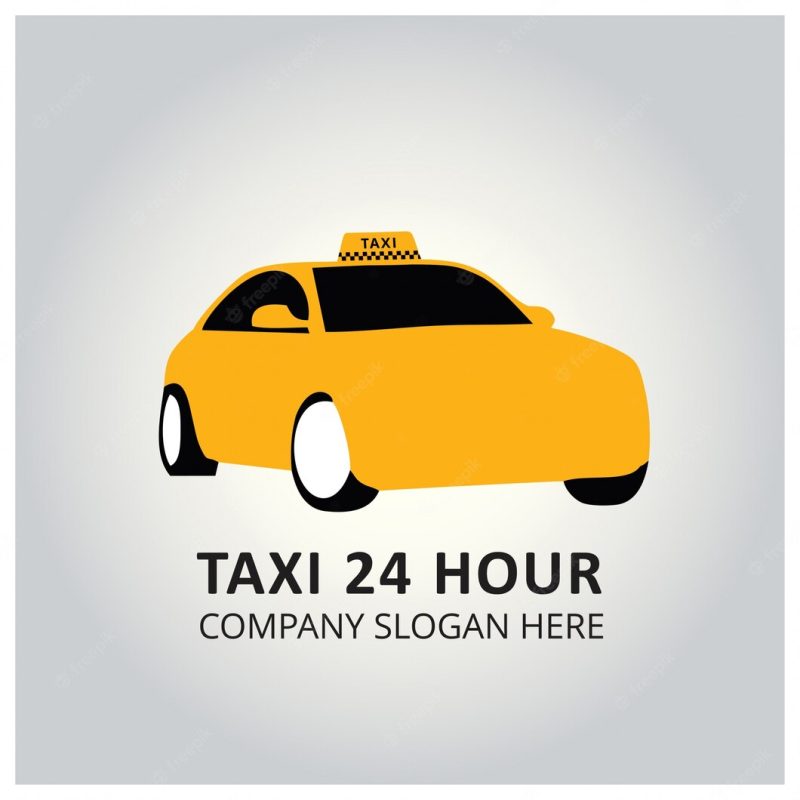 24 hour taxi logo template Free Vector