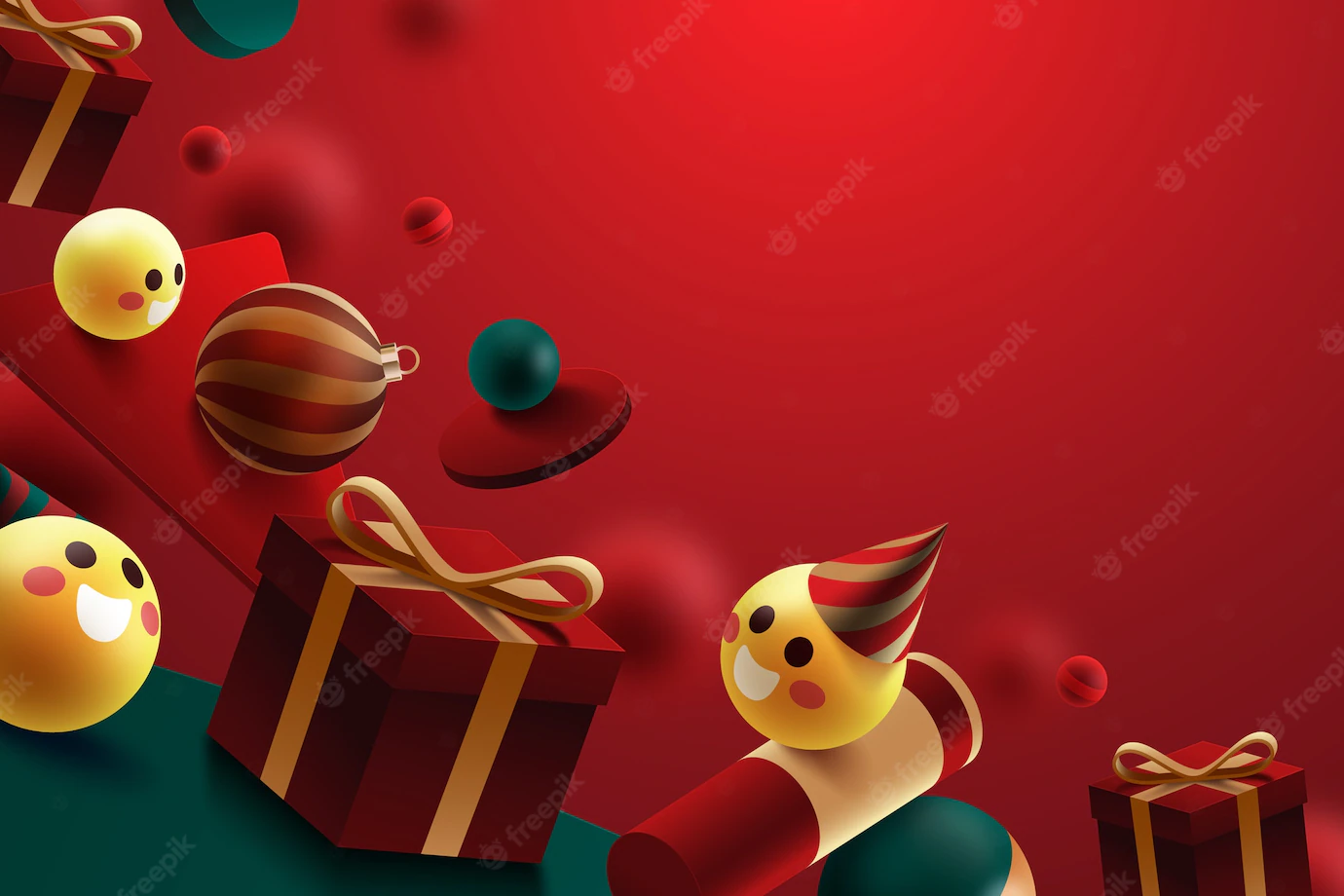 3d Christmas Background With Emojis 79603 2346