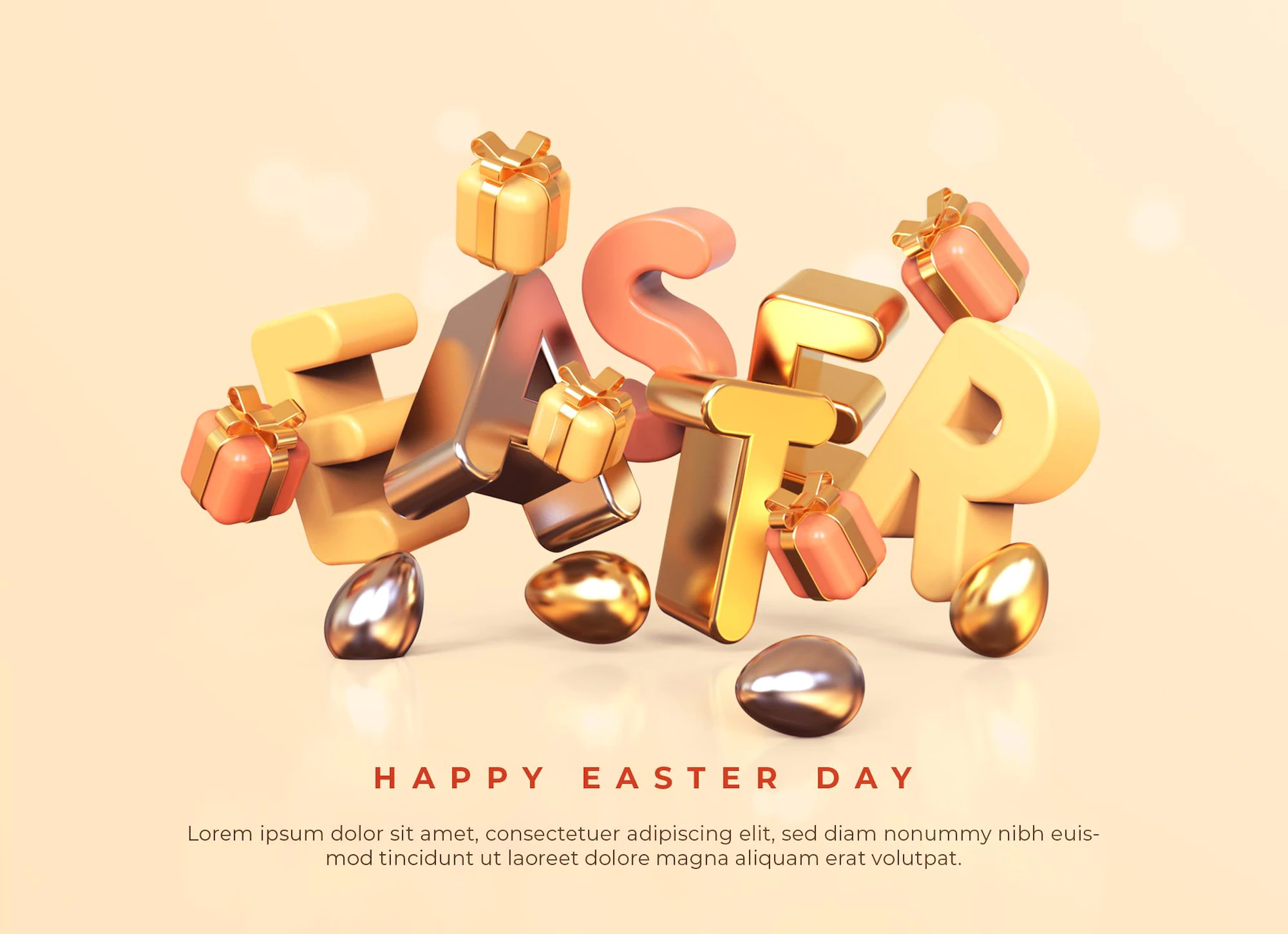 3d Easter Typography With Floating Gift Boxes Eggs 106244 1939