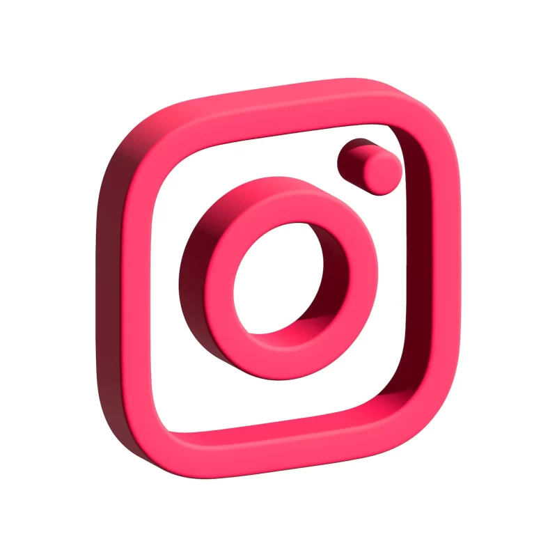 3d realistic isolated isometric instagram icon Free Photo