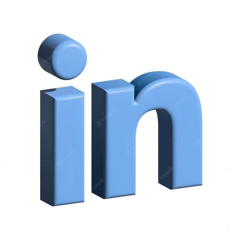 3d realistic isolated isometric linkedin icon Free Photo