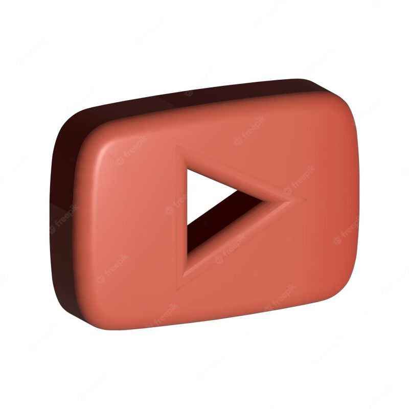 3d realistic isolated isometric youtube icon Free Photo