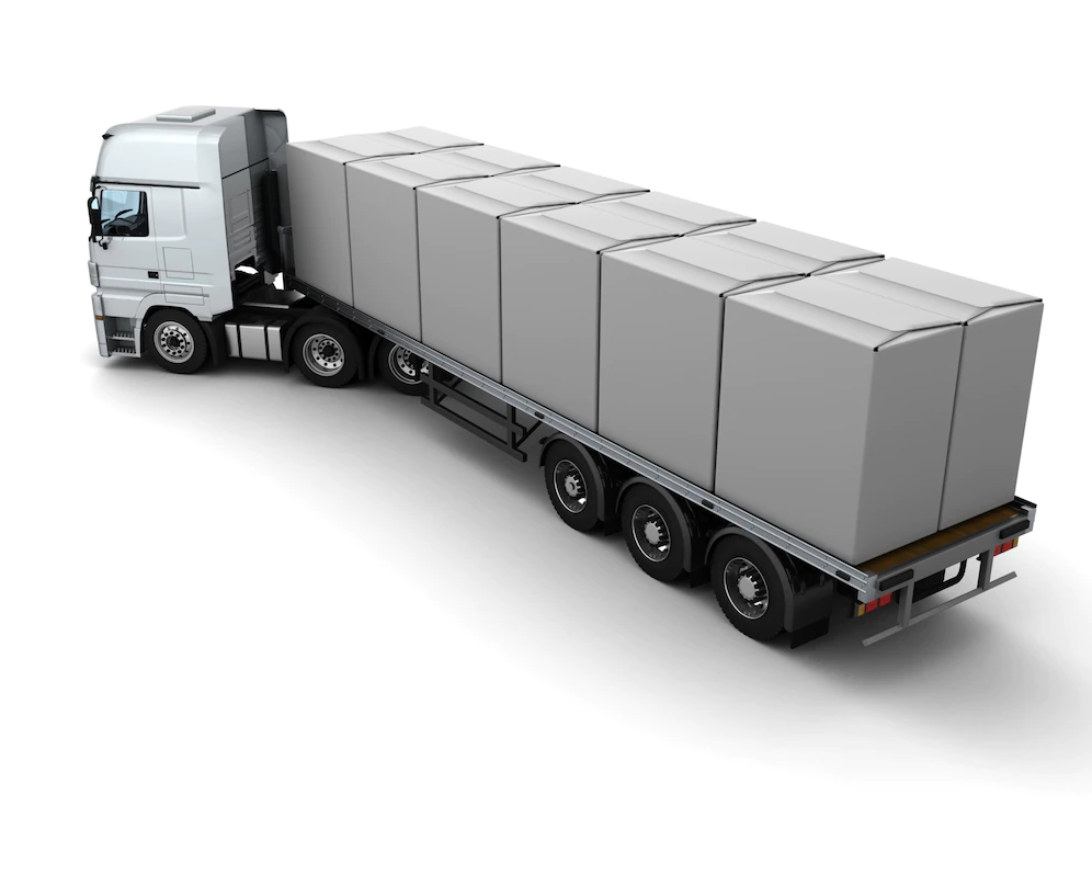 3d Render Hgv Truck Shipping White Boxes 1048 5705