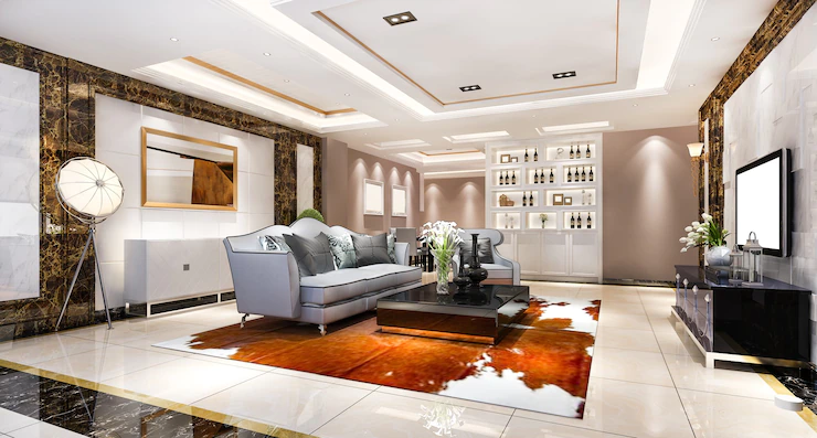 3d Rendering Modern Dining Room Living Room With Luxury Decor 105762 1932