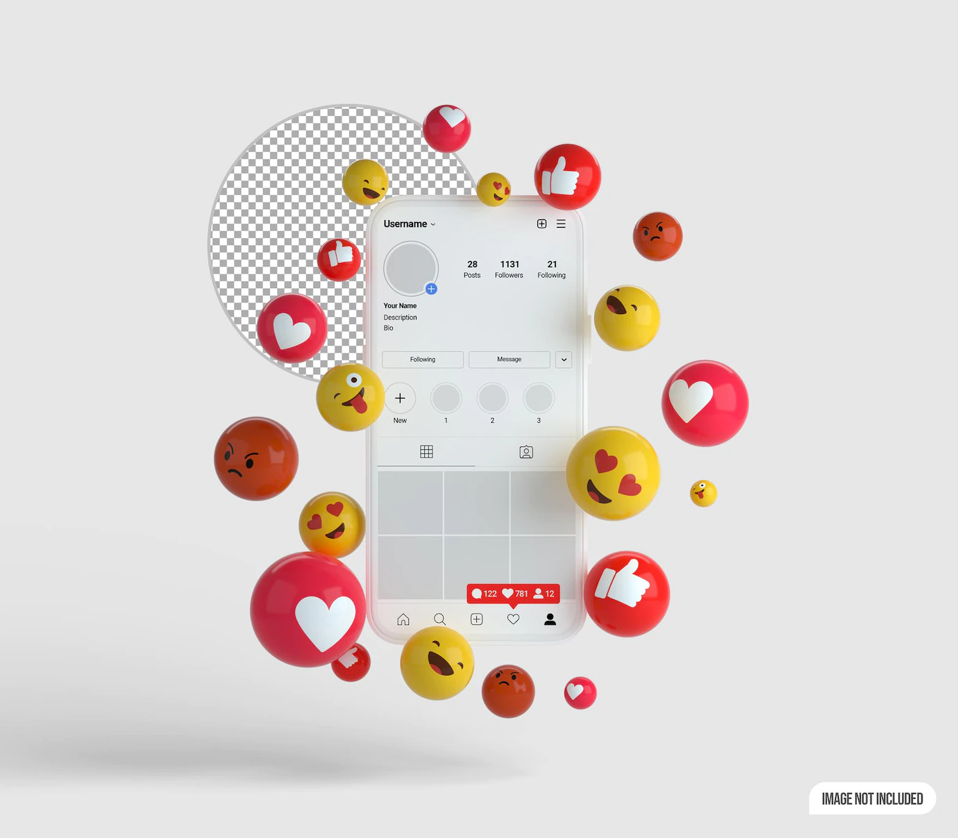 3d Smartphone Emojies Instagram Mockup 134542 568