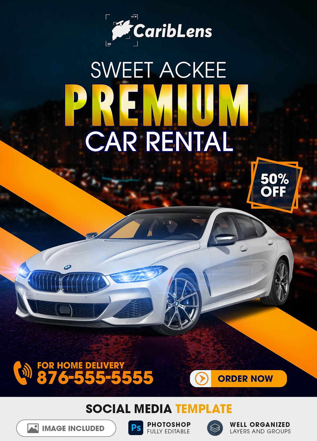 Sweet Ackee Premium Car Rental Service Promotional Flyer