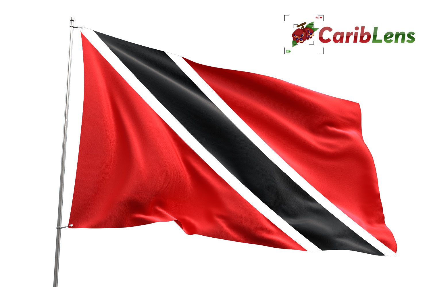 The National Trinidad And Tobago Flag Hanging Horizontally