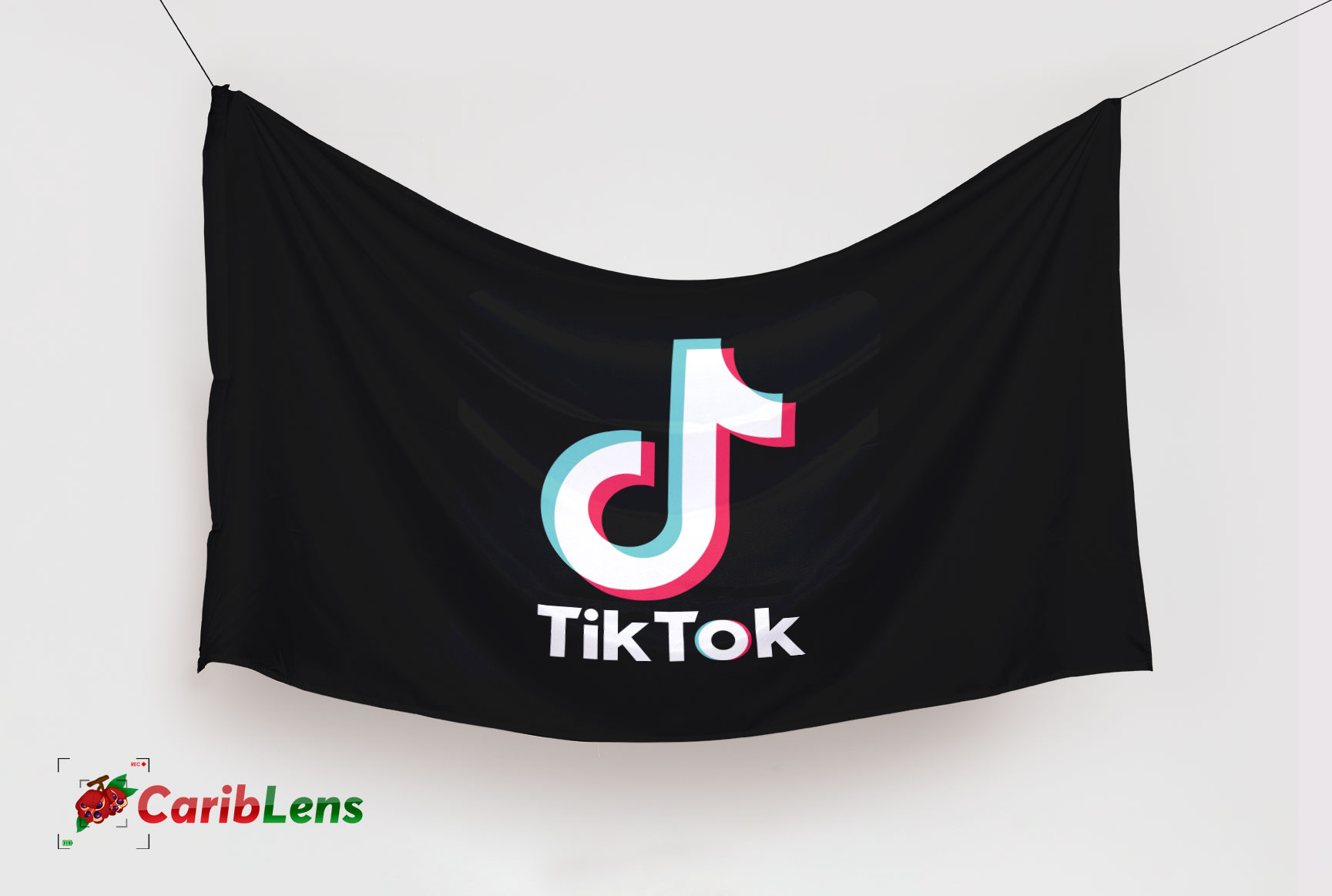 Tiktok Icon Logo Flag Background Social Media 3d Flag Png