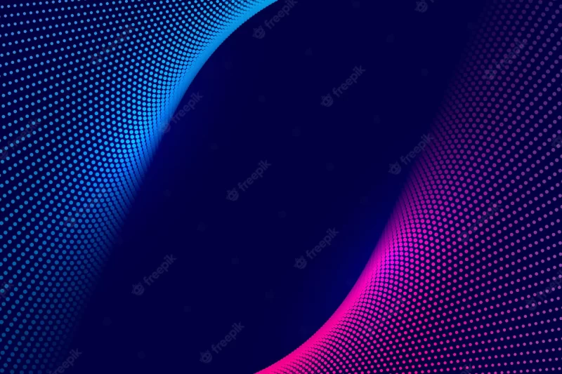 Abstract colorful technology dotted wave background Free Vector