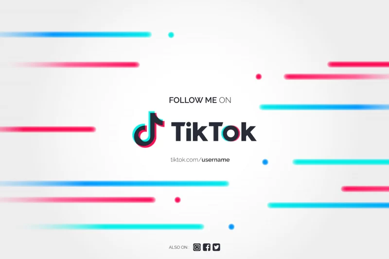 Abstract follow me on tiktok background Free Vector