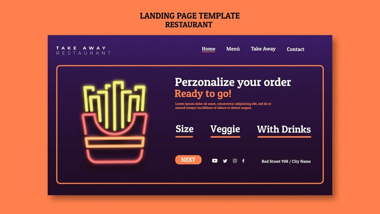 Abstract Restaurant Landing Page Template 23 2148772704