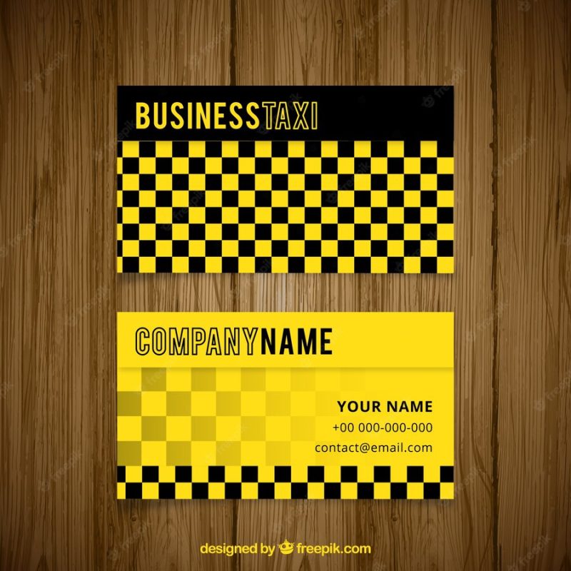 Abstract taxi driver card with squares Free Vector